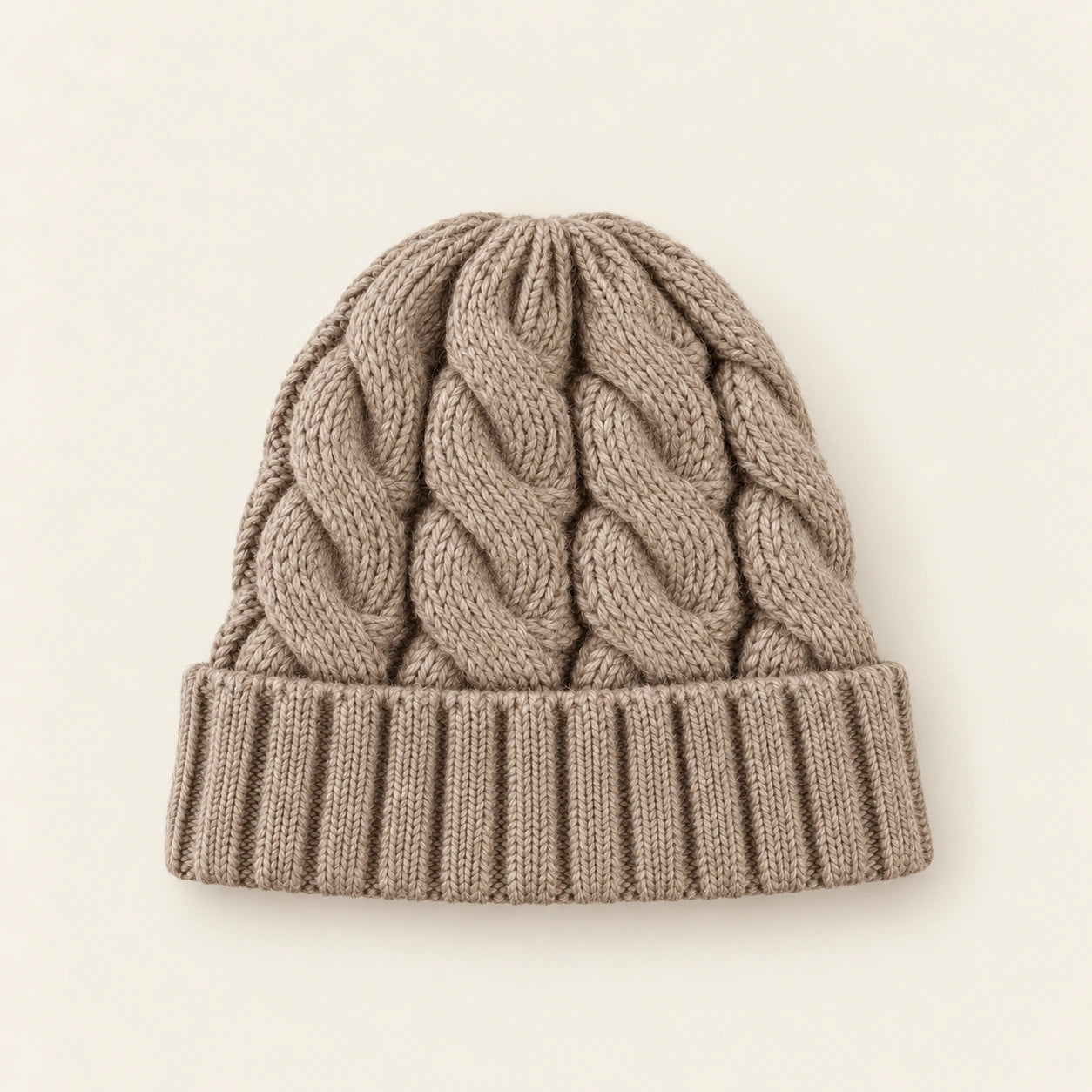 Beige ponytail beanie